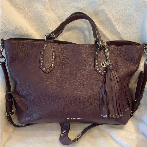 MICHAEL Michael Kors Handbags - Michael Kors Brooklyn Damsen Purple Satchel